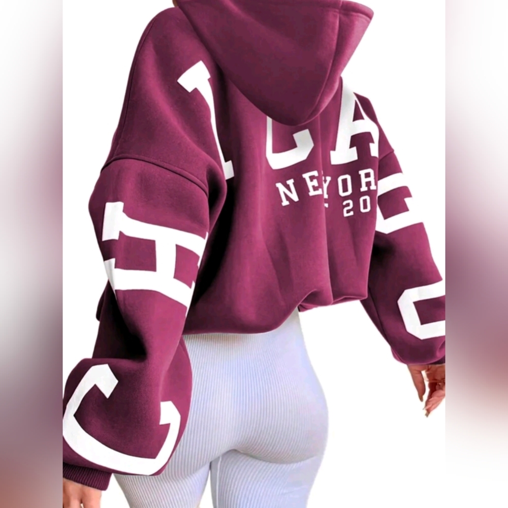 Various Sizes-Chicago/New York Oversized Hoodie